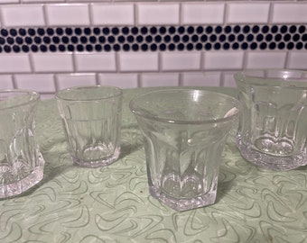 Antique Heisey shot glasses, EAPG, early American Pattern Glass, barware collectibles