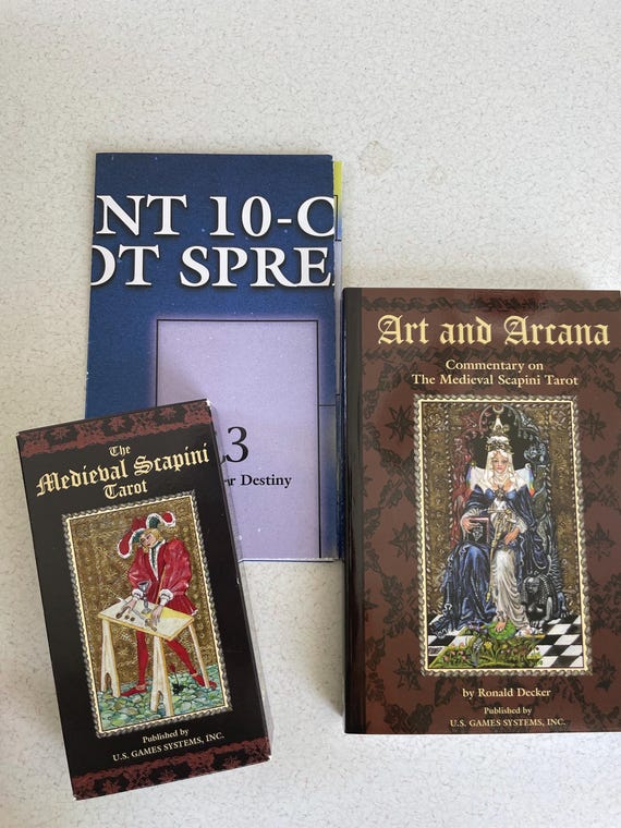 Medieval Scapini Tarot, Deck and Book Set, Ron Decker, Art and 