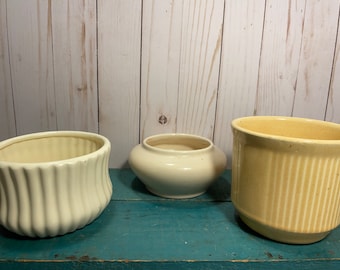 Buyers choice - one of three white vintage planters, small size, gift for gardeners, cottagecore