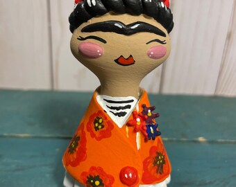 Frida Kahlo, Fridis 3d printed toy, hand painted by Mexican artisans, kick start edition, Toy Artisans, art collectible