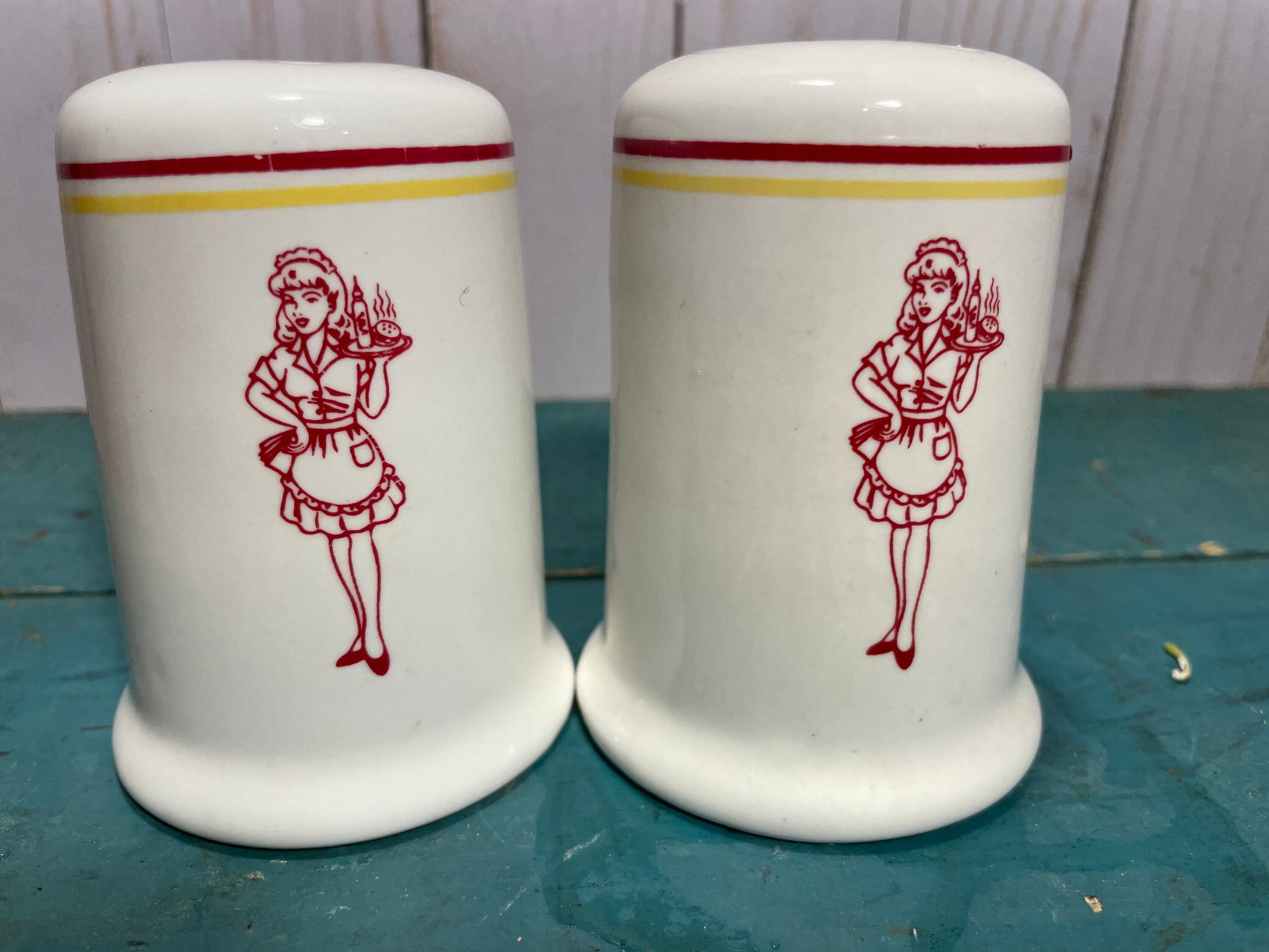 Vintage Diner Style Shakers Stove Top Shakers Kitschy Etsy