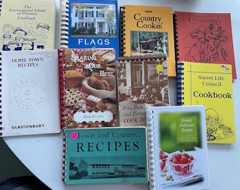Kochbücher im Vintage Fundraiser-Stil, Käuferwahl, CT, NY, Virginia