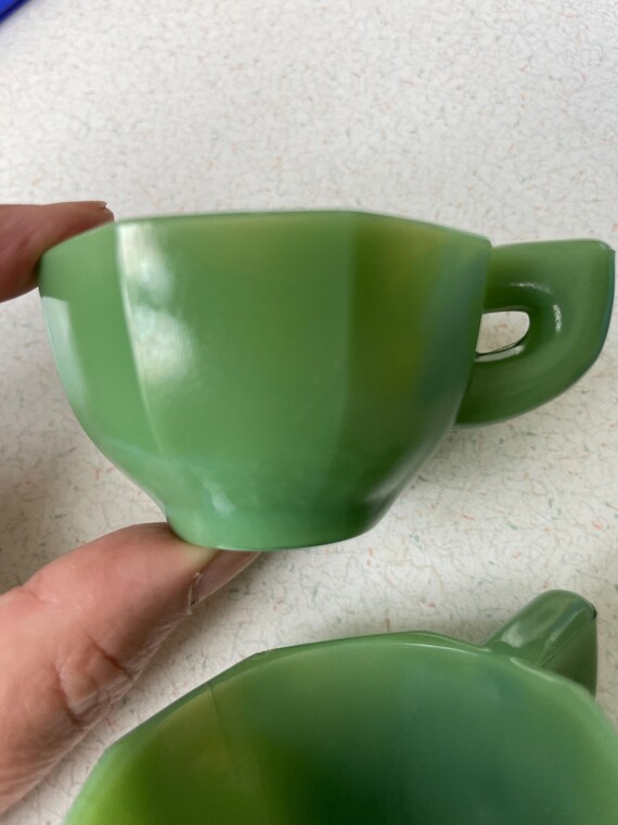 Vintage Akro Agate Toy Dishes, Jadeite Pieces, Missing Pieces