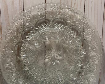 Vintage deviled egg plate, indiana glass company, tiara exclusives, sandwich glass