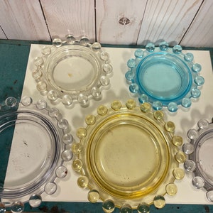 Vintage Imperial Candle Wick glass ashtray, buyers choice, size/colors, trinket dish