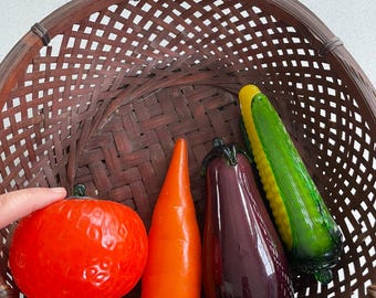 ヴィンテージガラス野菜のコレクション、MCM シック、カントリー