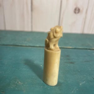 Antique carved Chinese chop seal, Asian, white stone or bone