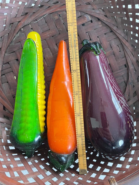 ヴィンテージガラス野菜のコレクション、MCM シック、カントリー