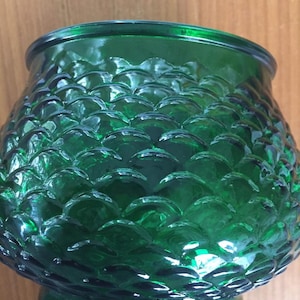 Flower bowl, E O Brody, cottagecore vintage planter, MCM planter, green glass bowl, succulents, gift for gardener