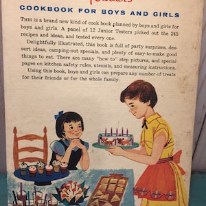 Vintage cookbook, Betty Crocker Boys and Girls, retro midcentury fun, family cooking, home school, learn to cook