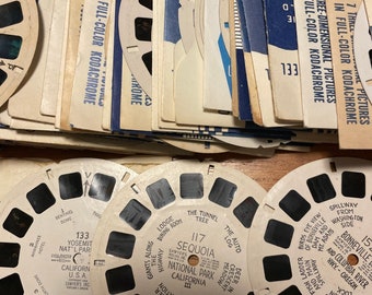 viewmaster reels, LOW NUMBER 100-160, assorted individual reels, buyers choice, view-master, collectibles,sawyer