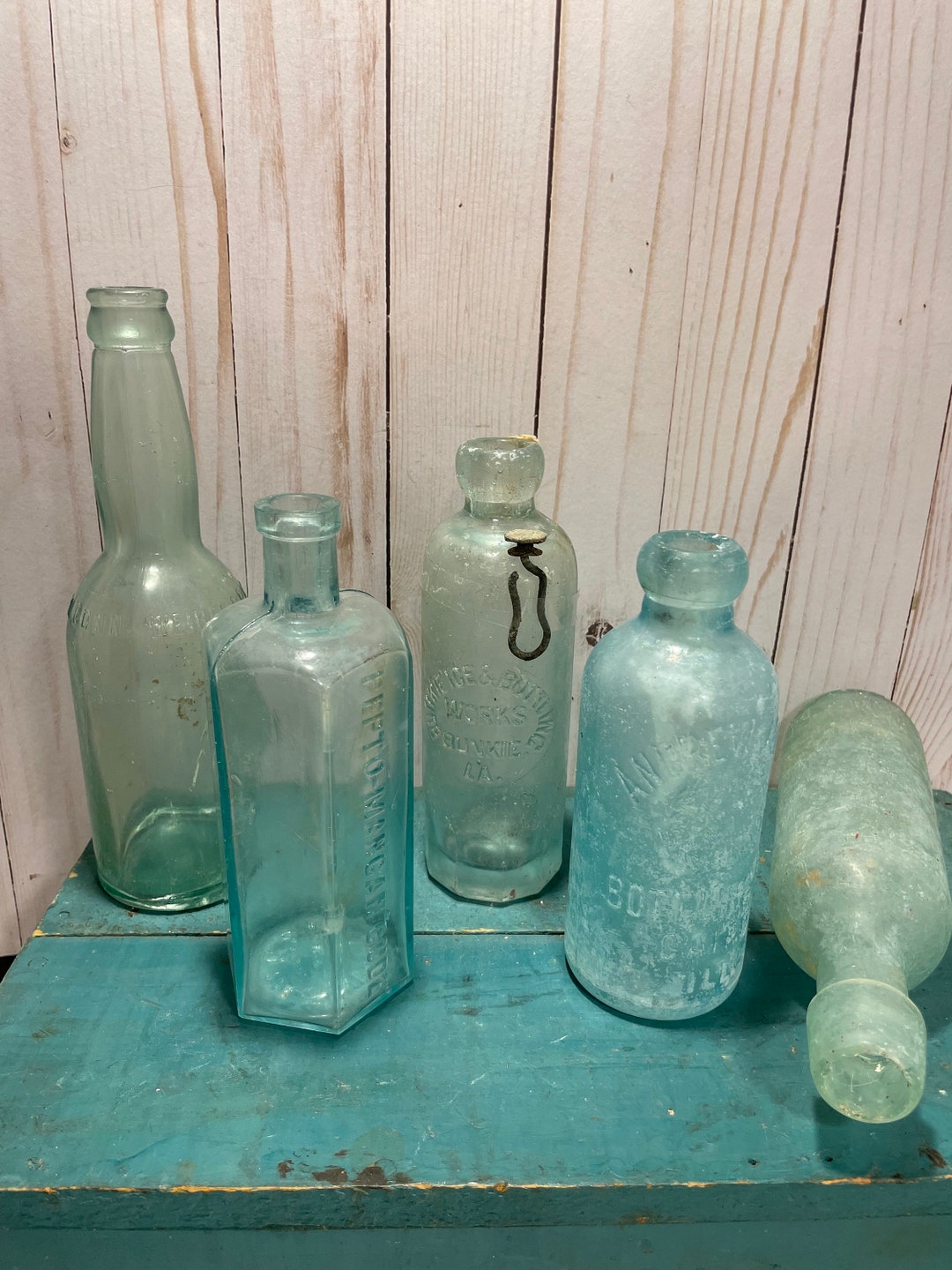 Vintage Old Bottles, Advertising, Apothecary, Glassware, Collectible