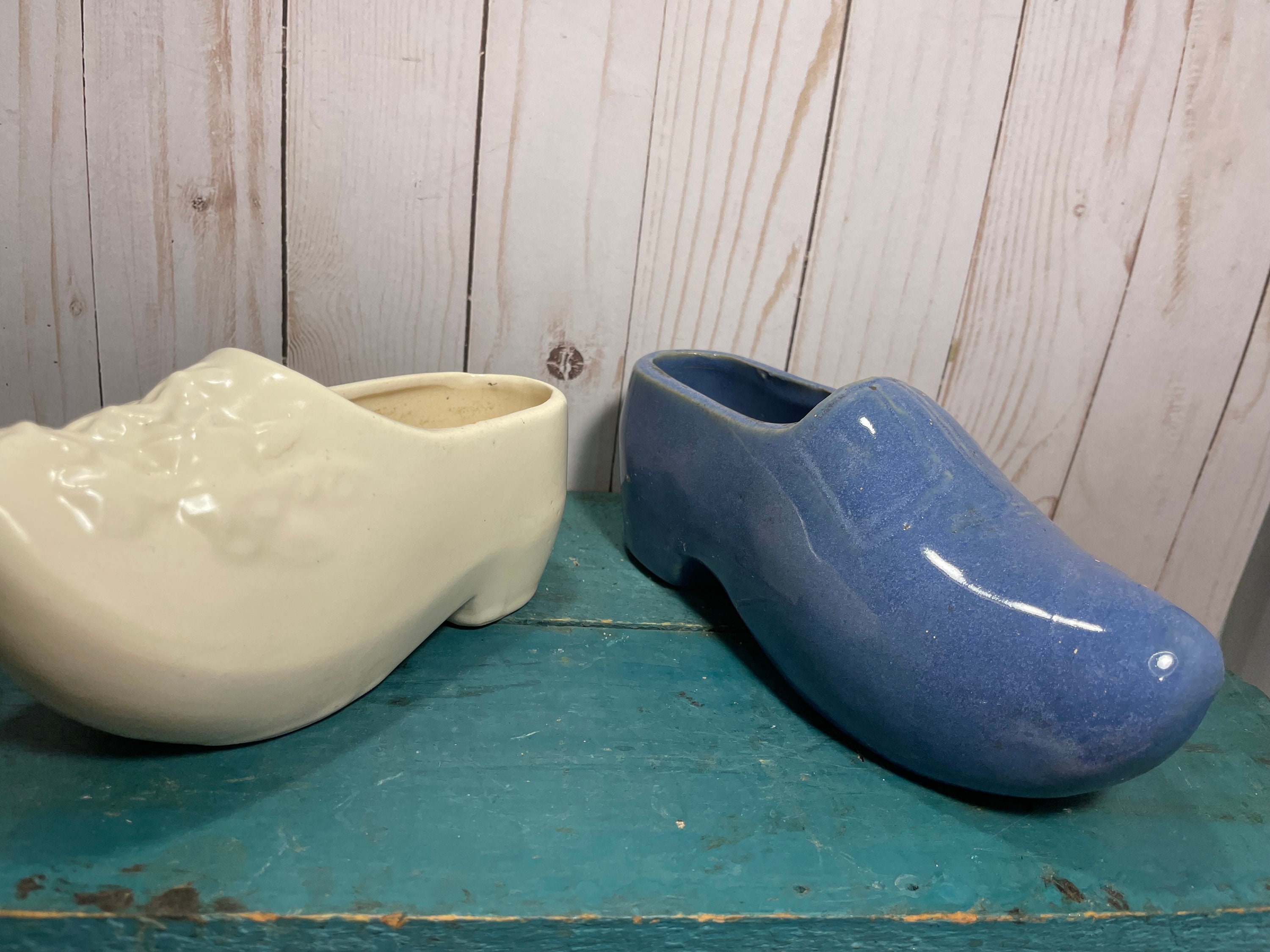 poterie McCoy vintage, jardinières à chaussures en bois, vintage pour jardiniers, jardinière vintage, choix de l'acheteur