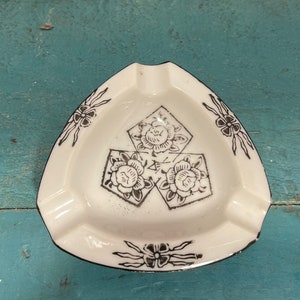 Vintage porcelain ashtray, made in Japan, aesthetic style, trinket dish, vintage vanity, boudoir decor