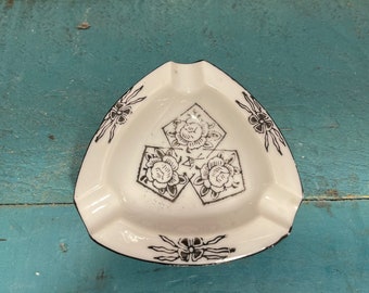 Vintage porcelain ashtray, made in Japan, aesthetic style, trinket dish, vintage vanity, boudoir decor