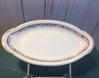Oblong vintage porcelain, celery plate, bureau plate, jewelry dish, trinket tray, Canonsburg china, gift