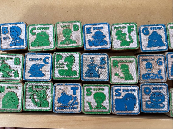 Vintage Alphabet Blocks, Sesame Street, Wooden Letter Blocks - Etsy