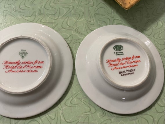 Vintage Porcelain Ashtray, Hotel Souvenir Amsterdam, Vintage