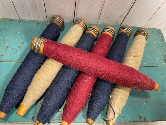 Antique wood sewing shuttle bobbins, textile, manufacturing, steam punk, industrial decor