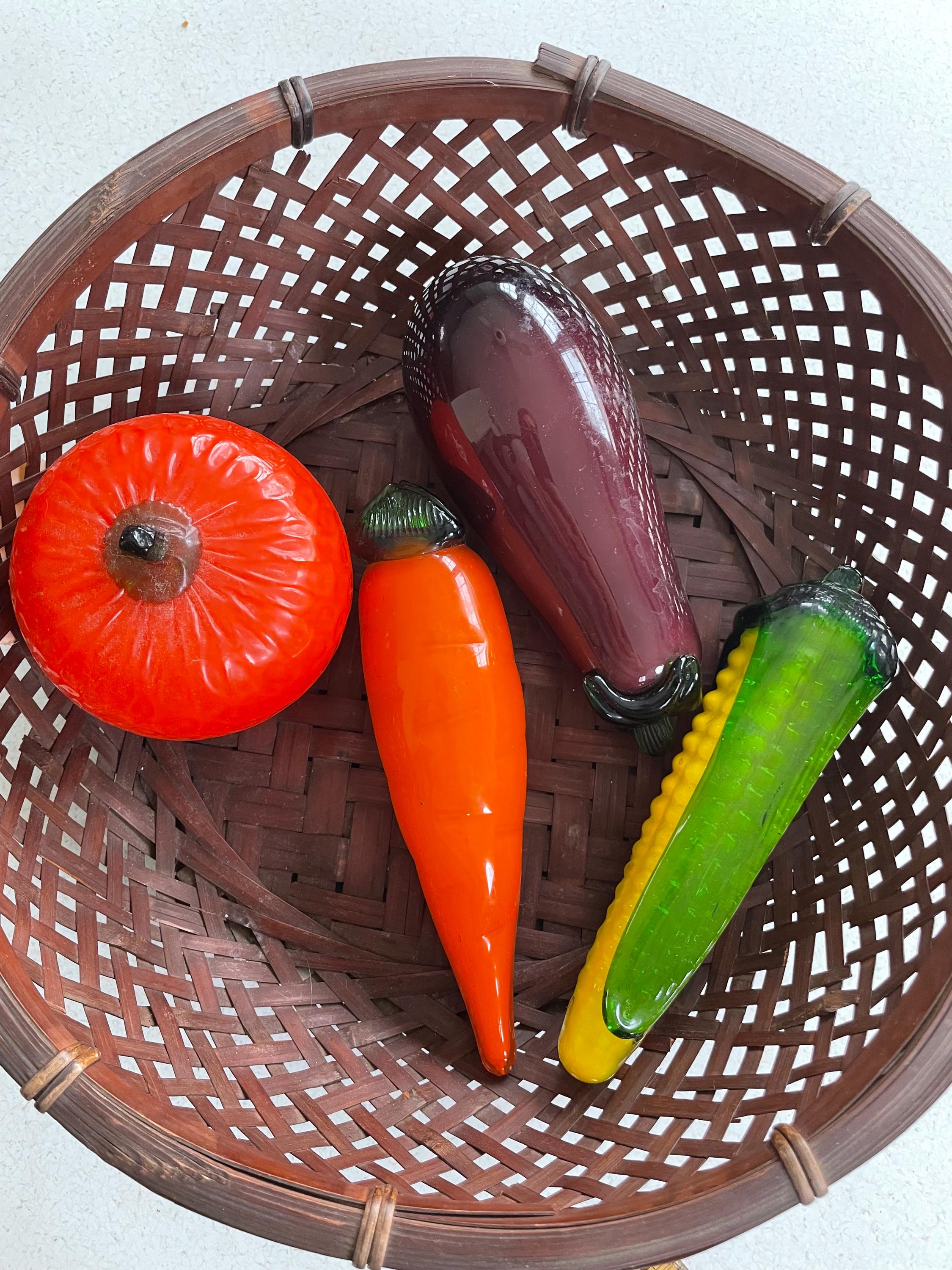 ヴィンテージガラス野菜のコレクション、MCM シック、カントリー