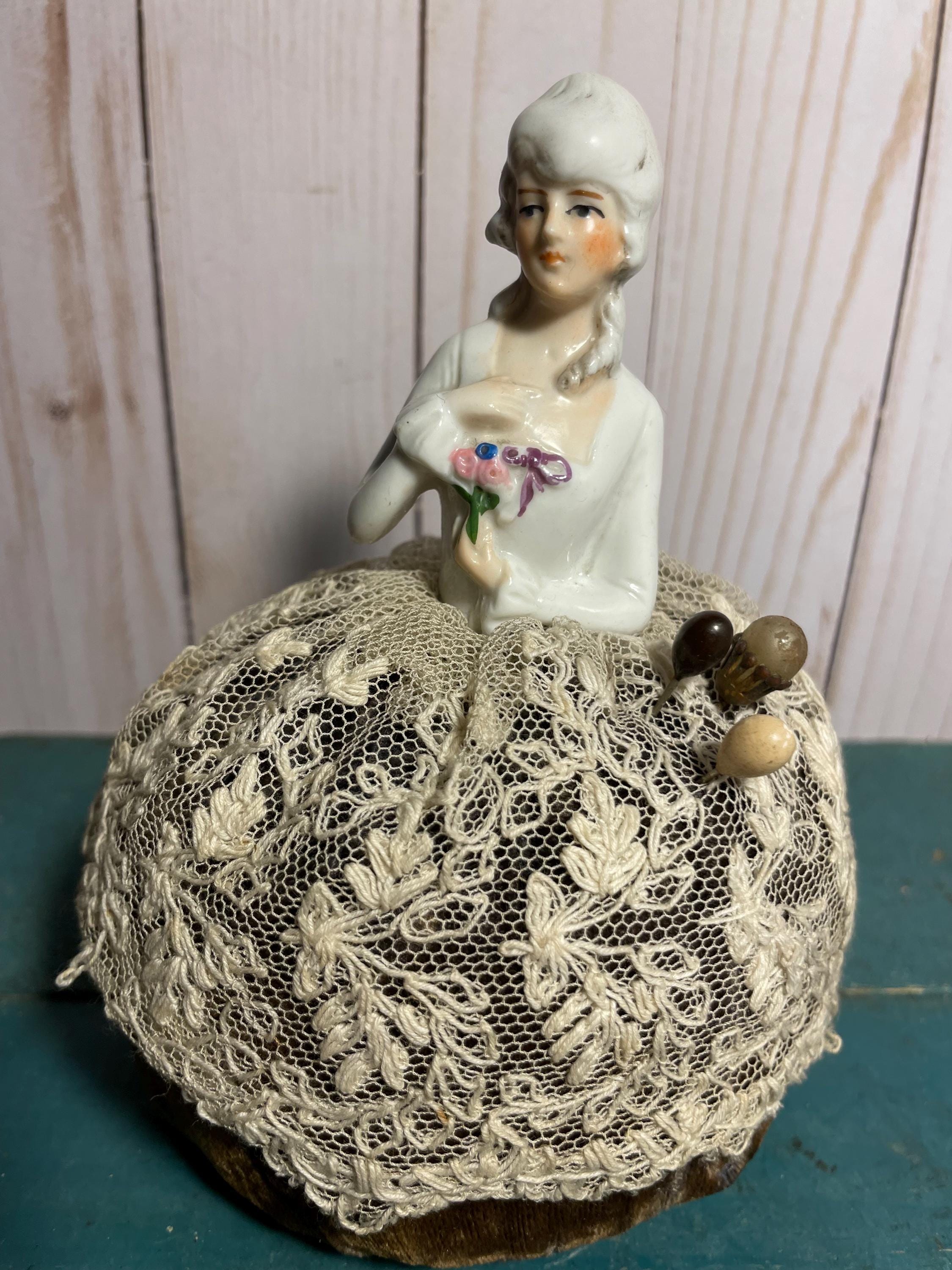 フランス　アンティーク ピンクッション ドール ハーフドール アンティーク ハーフドール ピンクッションドール - ANTIQUE LEAVES