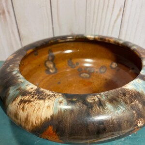 McCoy brown onyx glazed bowl, gift for gardeners, vintage planter, succulents