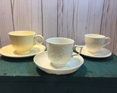 Fiesta Wedgewood Meissen cup and saucer, teatime gift, coffee, white place settings, tea for one,