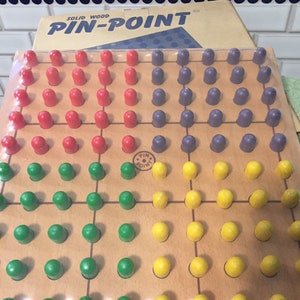 Vintagespel, Pin-Point, massivt träspel, strategispel, nytt i låda, förseglad, tillverkad i Thailand