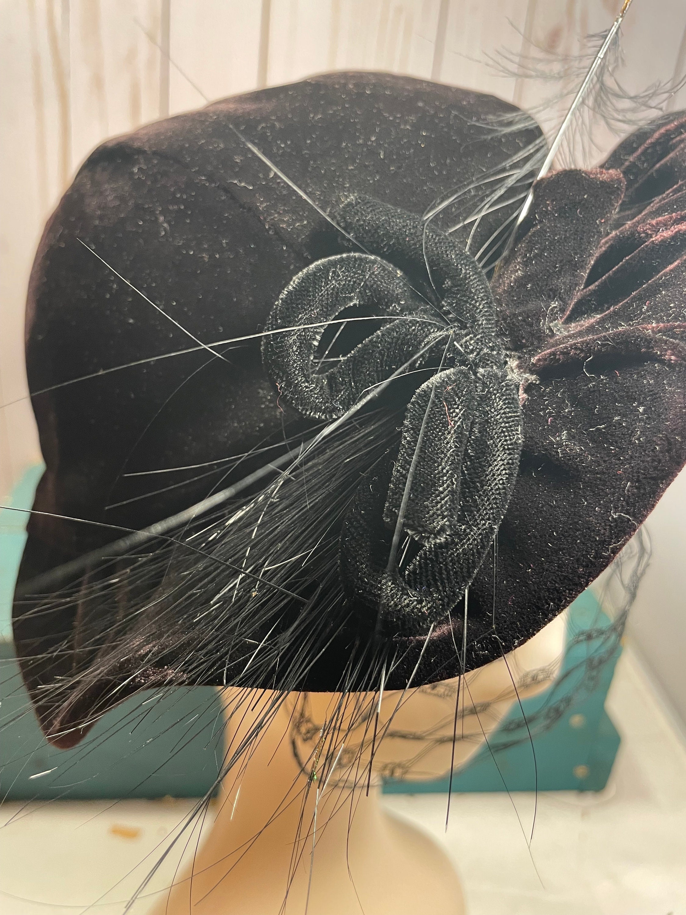 Vintage Higbees Dolly Madison Avant Garde Gathered Wool Riding Cloche Helmet Hat Dolly Madison Hat - Etsy main image 3