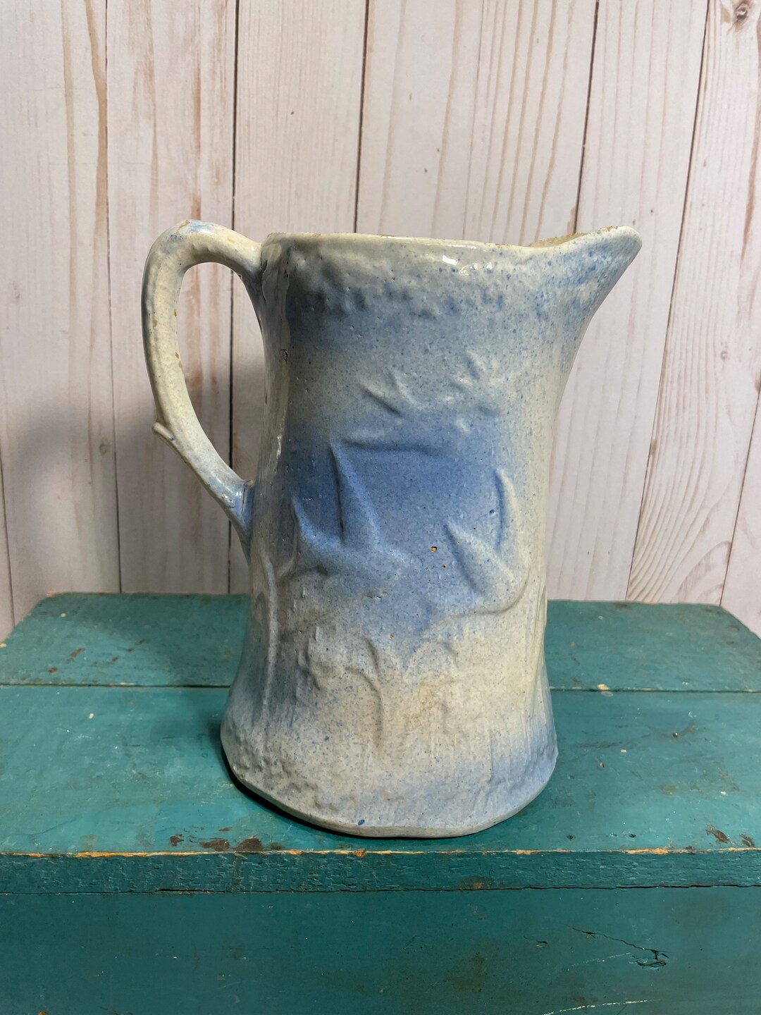 Antique Stoneware Pitcher Pancake Batter Pitcher Ewer With Etsy