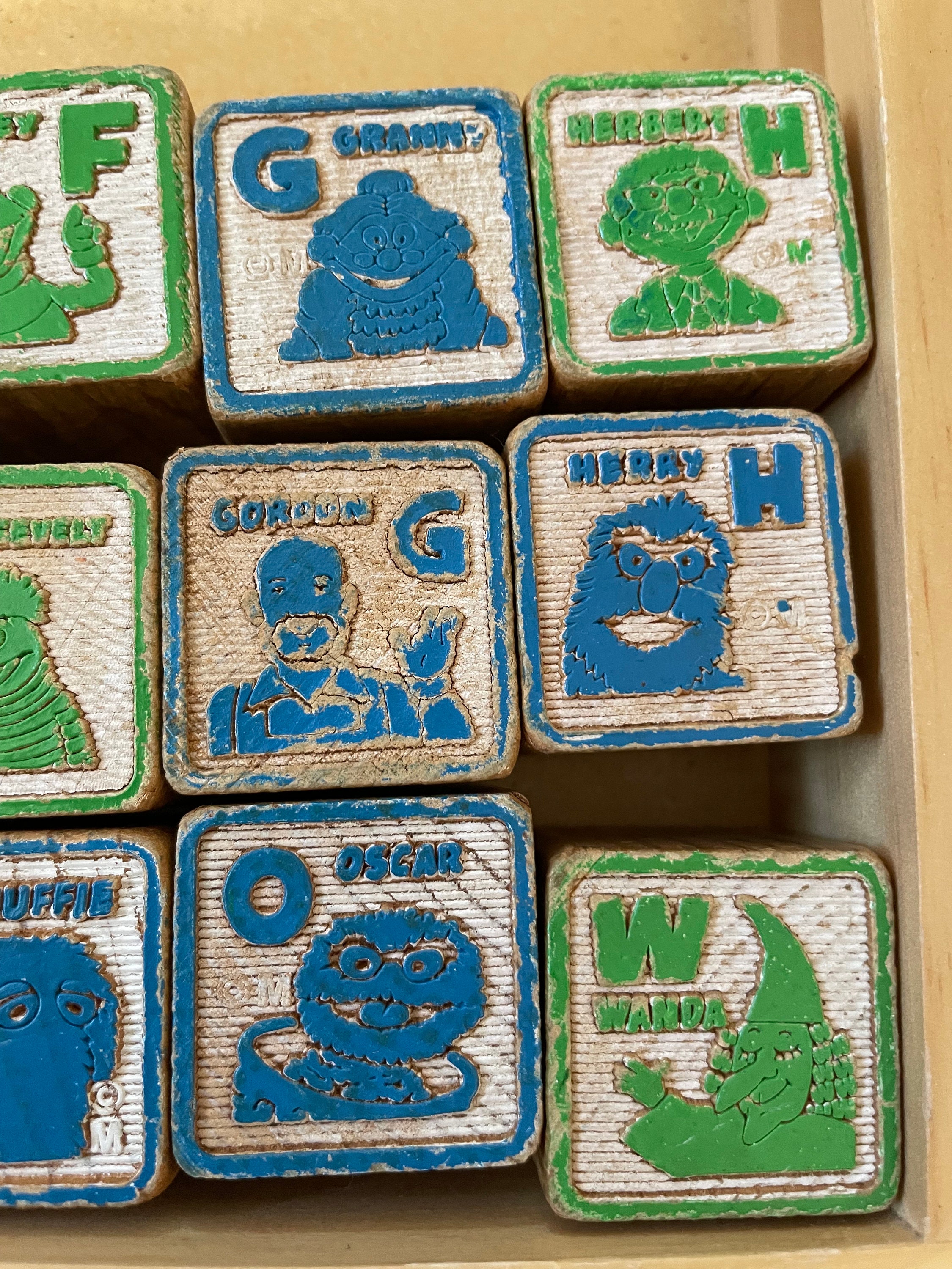 Vintage Alphabet Blocks, Sesame Street, Wooden Letter Blocks - Etsy