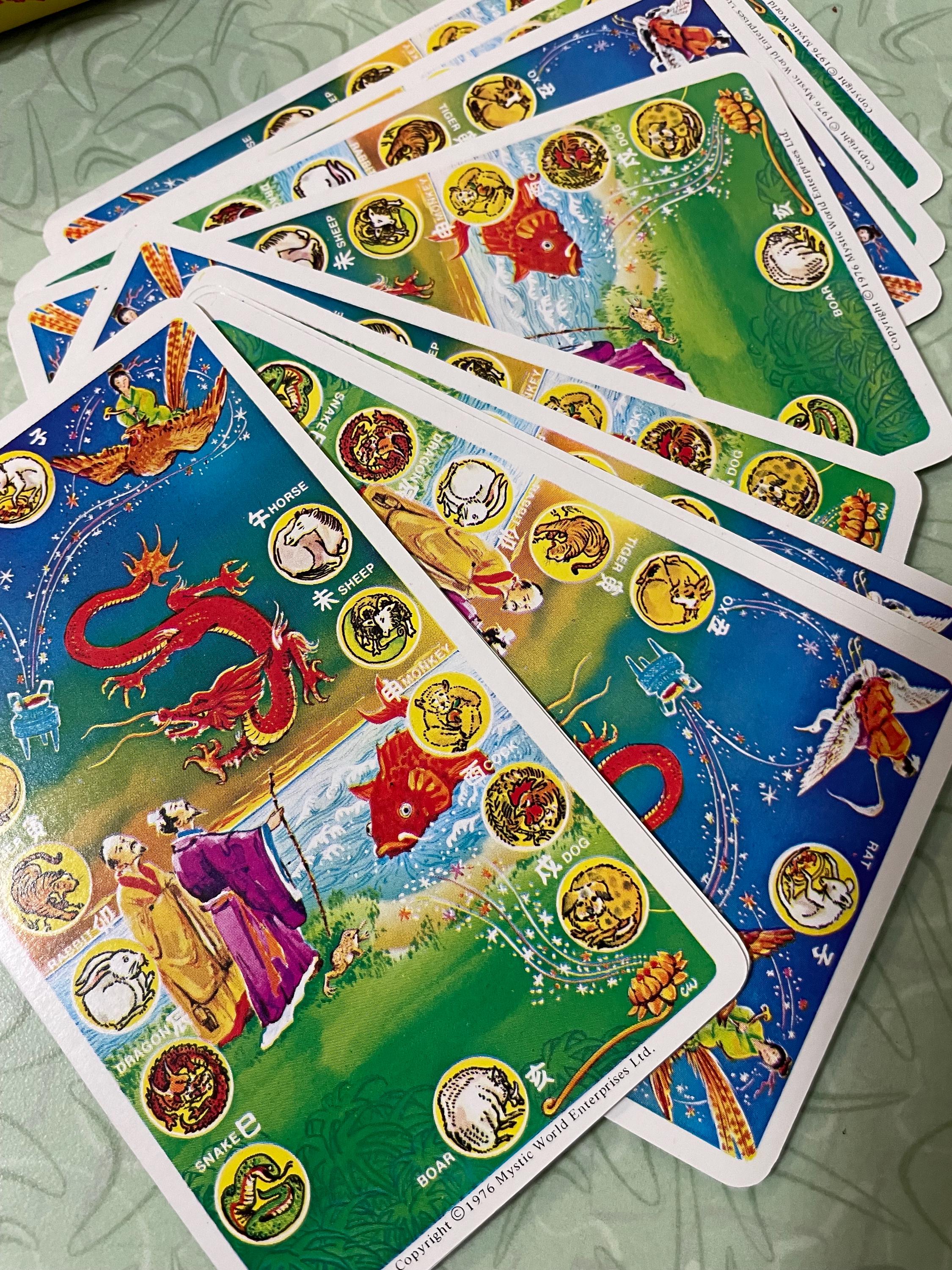 Dragon Mystic Fortune Cards, Vintage Chinese Cards, Fortune