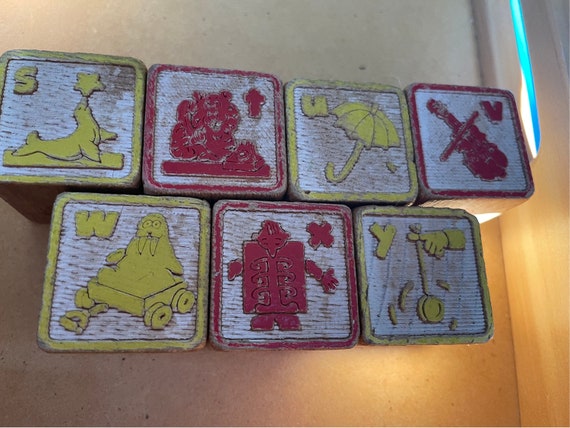 Vintage Alphabet Blocks, Sesame Street, Wooden Letter Blocks - Etsy
