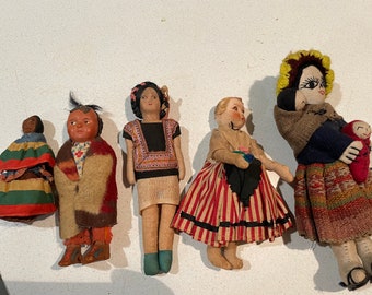 Vintage amerikanska och sydamerikanska folkkonstdockor, köparens val