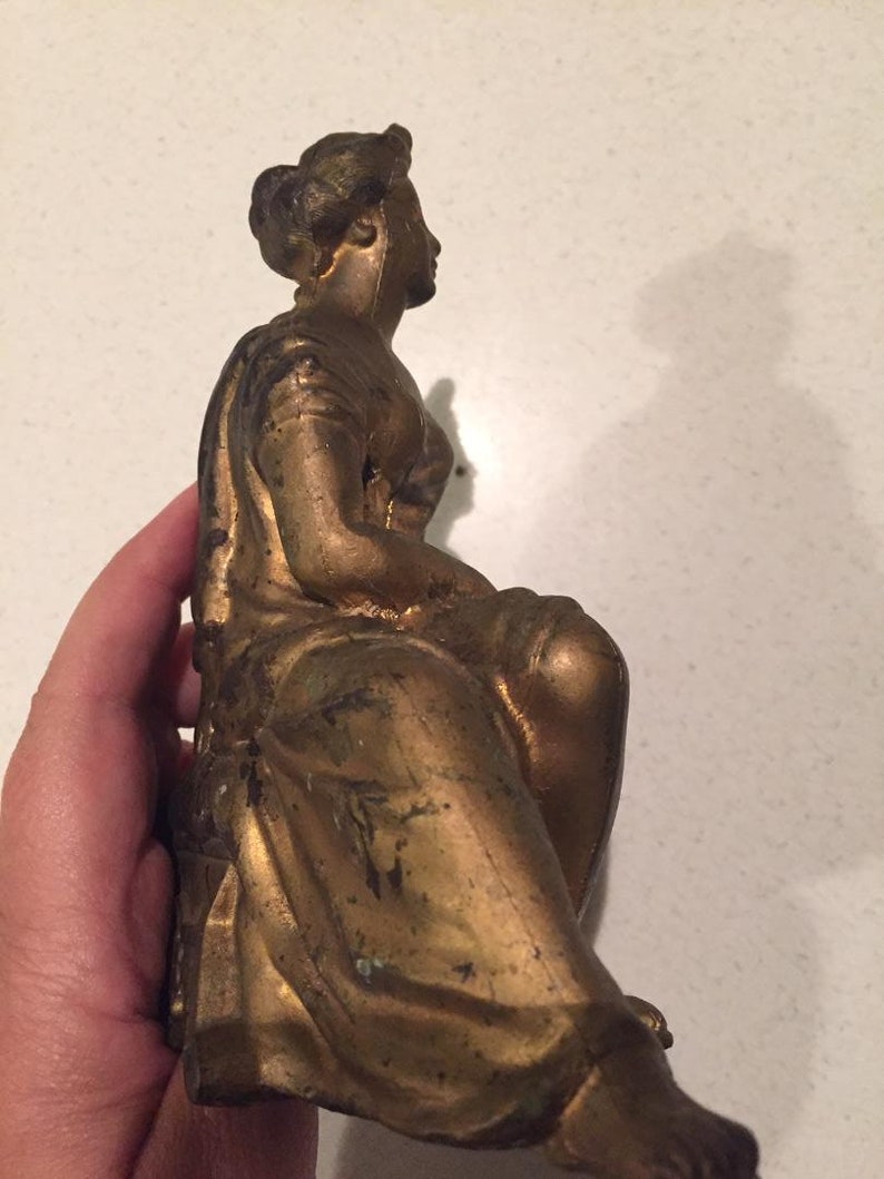 Classic Victorian cast spelter clock topper alloy metal Etsy