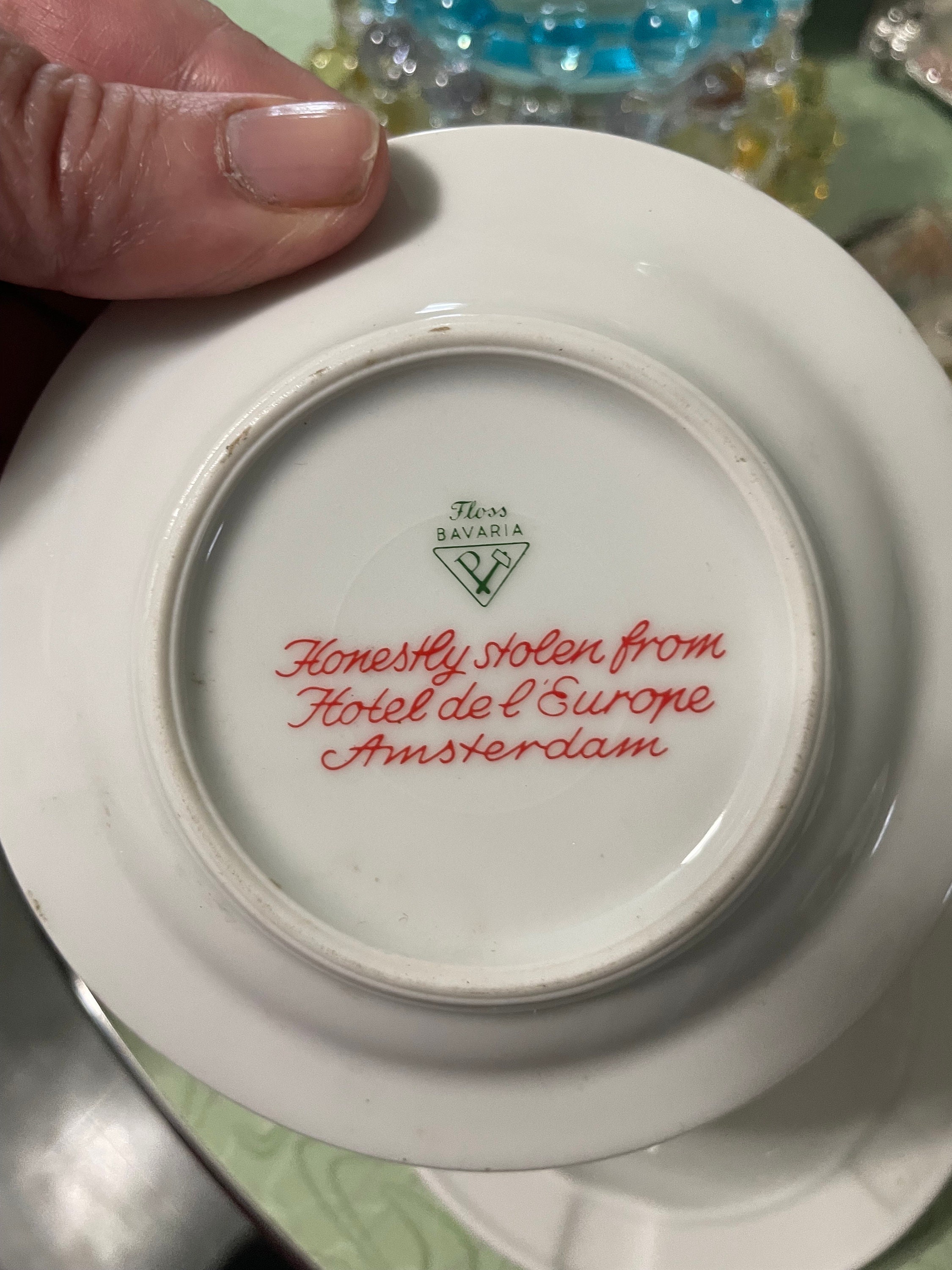Vintage Porcelain Ashtray, Hotel Souvenir Amsterdam, Vintage