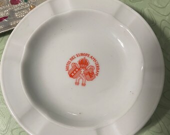 Vintage Porcelain Ashtray, Hotel Souvenir Amsterdam, Vintage