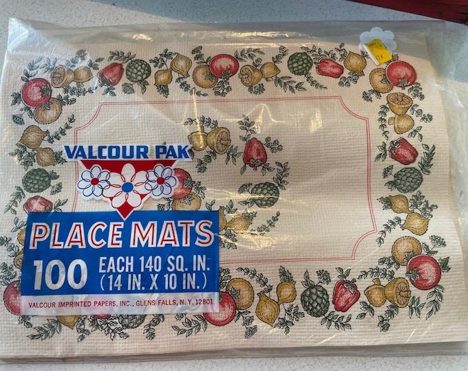 Vintage Valcour Placemats, New Old Stock, Paper Place Mats, Spice of