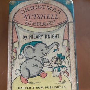 Christmas Nutshell Library, Hilary Knight, 1963, salmon pink boards, dust jackets, first edition