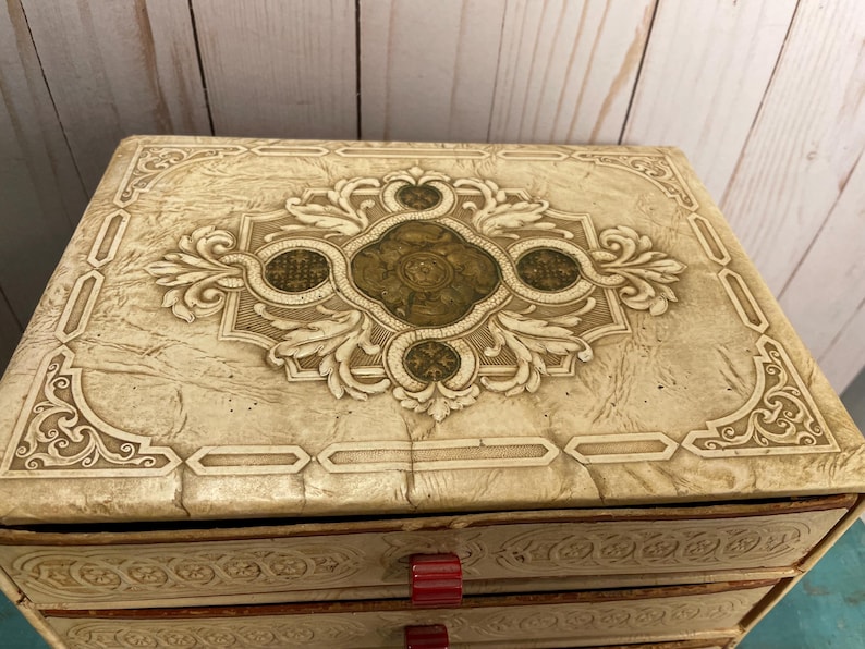 Antique Handkerchief Box, Vintage Vanity, Bedroom Storage, Jewelry Box ...
