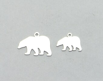 Polar Bear Charm Etsy - sterling silver polar bear charm bear charm animal charm bear pendant 925 silver diy charm necklace charms bracelet charms