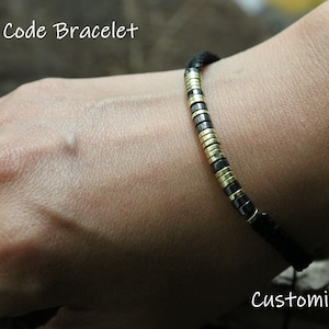 Personalized Morse Code Bracelet, Surfer Bracelet for Men and Women, Anniversary Gift, Birthday Gift, Custom Bracelet, Gift for Boys Girls
