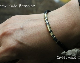 Personalized Morse Code Bracelet, Surfer Bracelet for Men and Women, Anniversary Gift, Birthday Gift, Custom Bracelet, Gift for Boys Girls