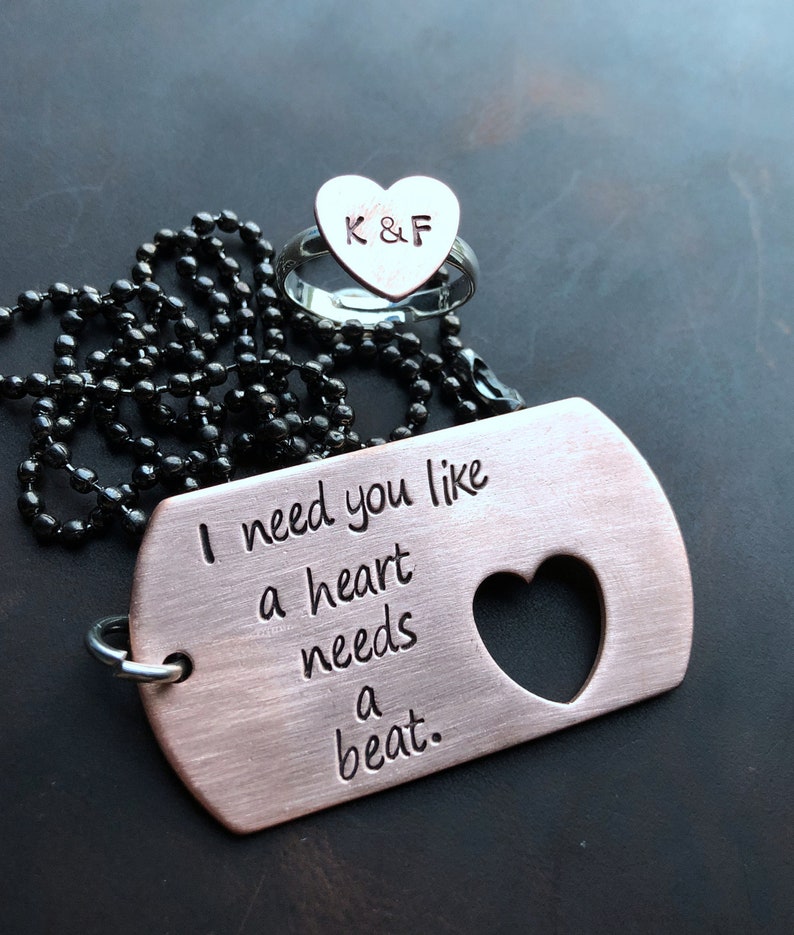 Couples gift Couples jewelry matching Boyfriend necklace Etsy