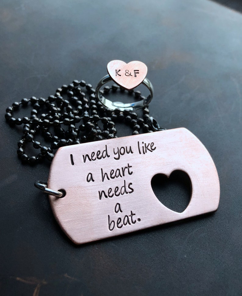 Couples gift Couples jewelry matching Boyfriend necklace Etsy