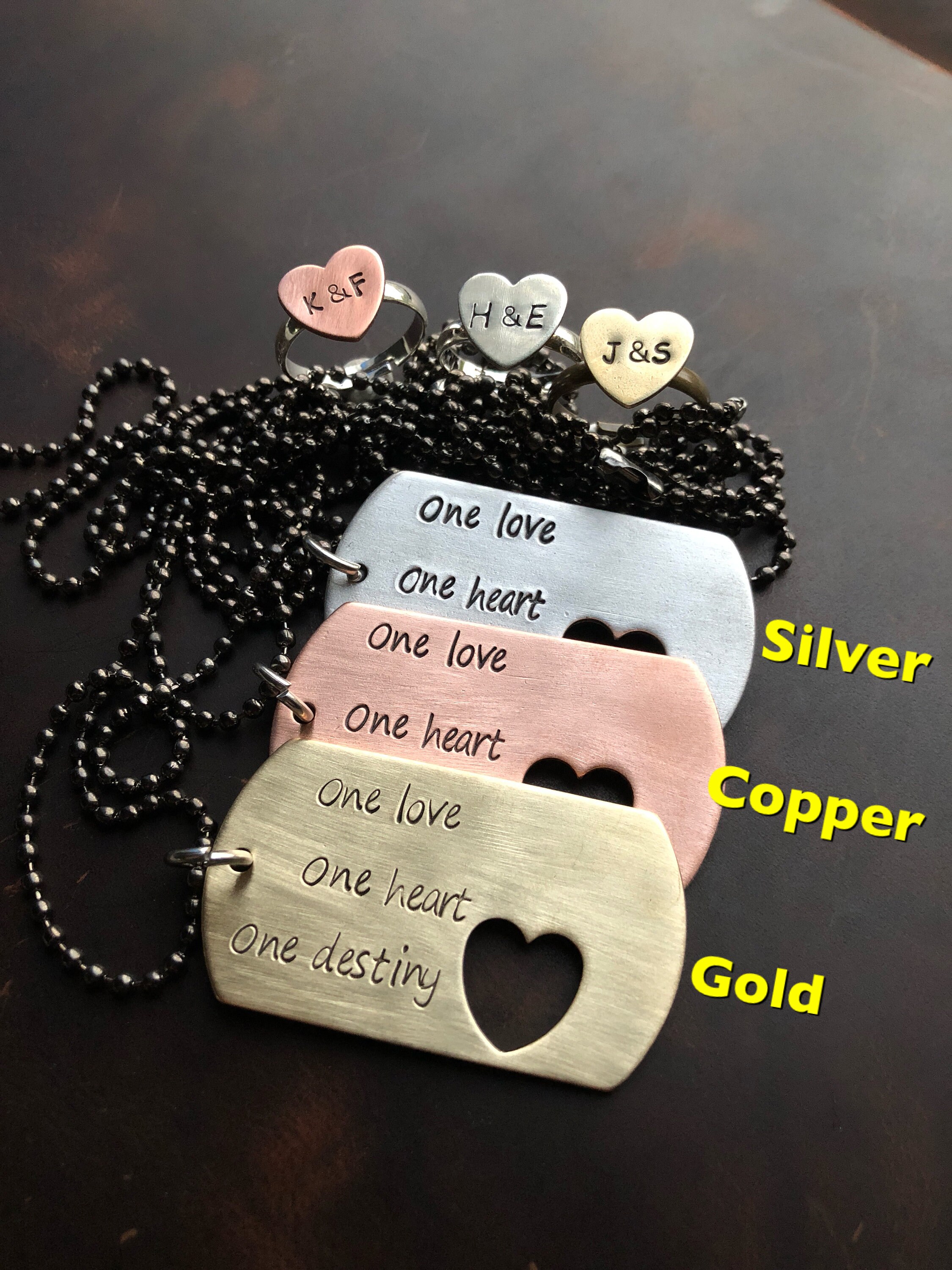 Personalized Matching Couples Gift Set, Boyfriend Necklace, Couples