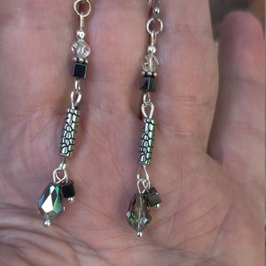 Black Diamond Crystal Dangle Earrings