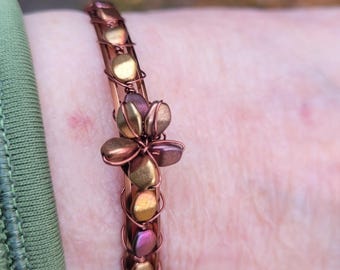 Autumn Metallics Slim Antique Copper Cuff Bracelet