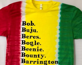 Jamrock Tie Dye Rasta, Bob Marley, Buju Banton, Jamaica, T-Shirt, Reggae Music