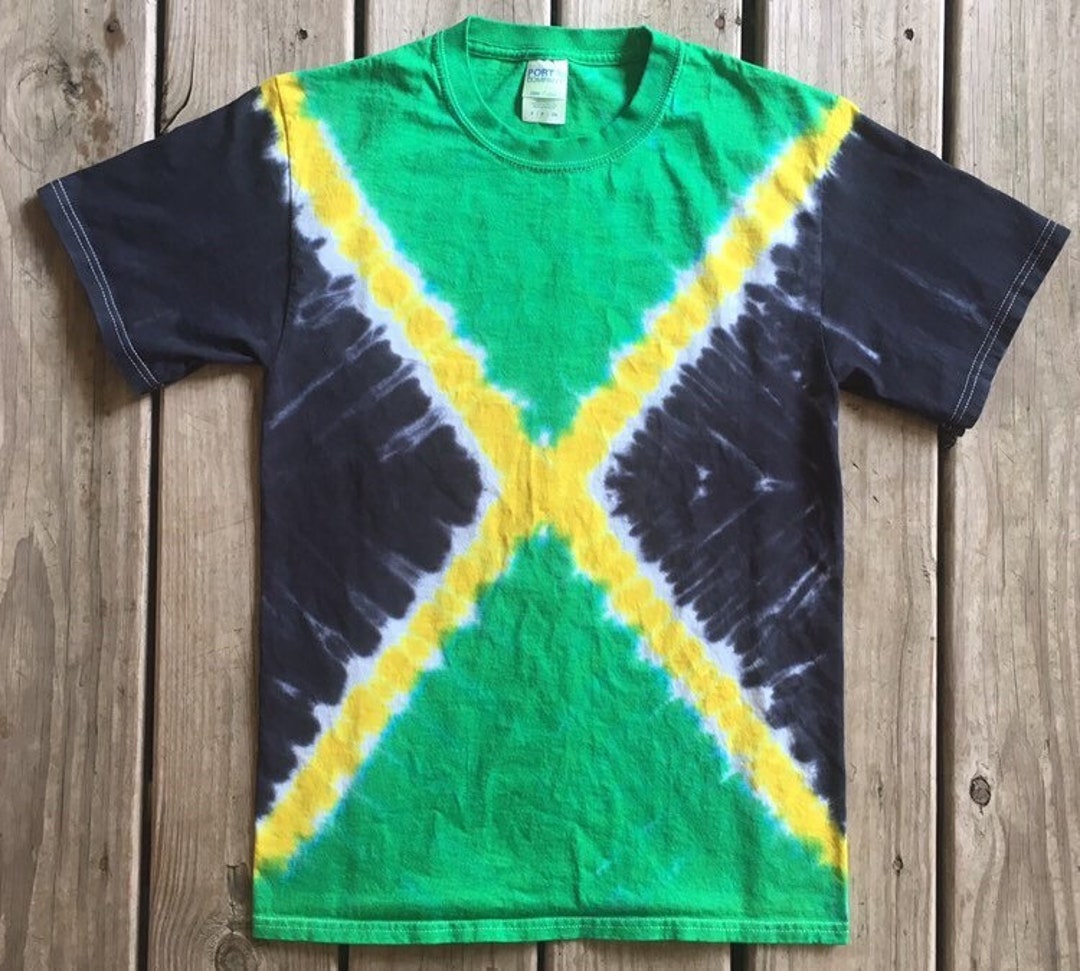 Jamaica Tie Dye Flag Tshirt Etsy